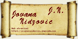 Jovana Nidžović vizit kartica